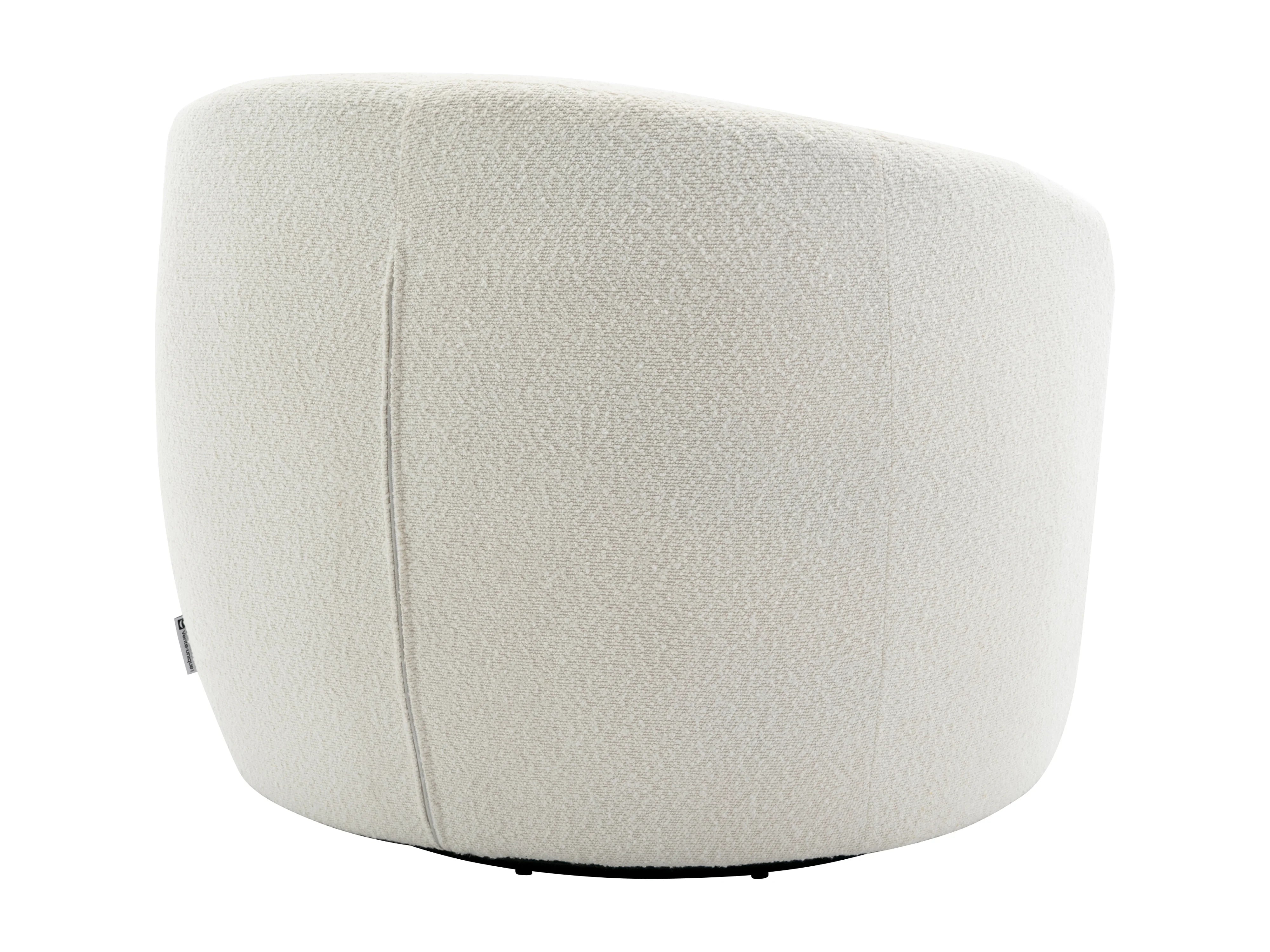 Fauteuil Arrondi Pivotant En Tissu Bouclette Blanc - VEREIDE