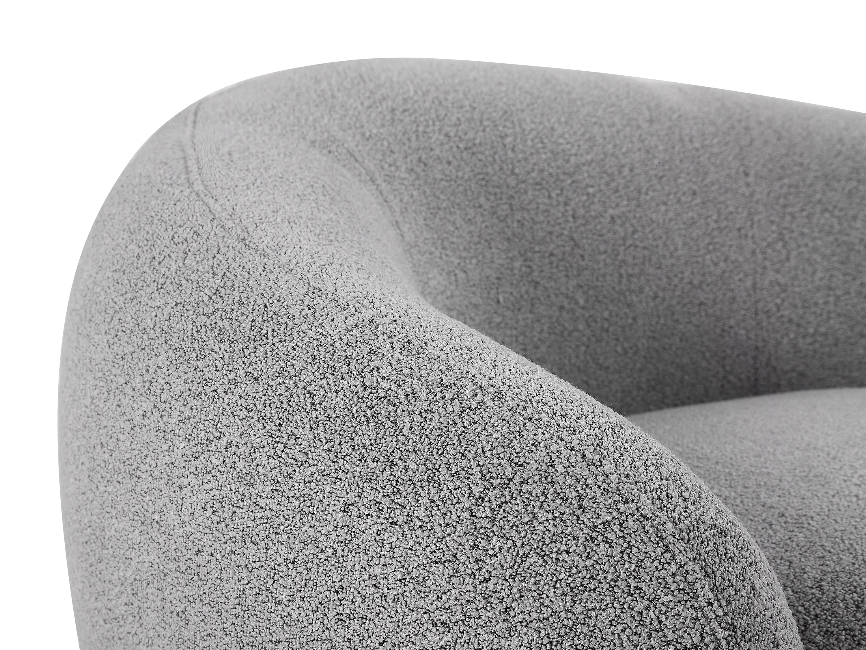 Fauteuil Arrondi En Tissu Bouclette Gris - BOVANA