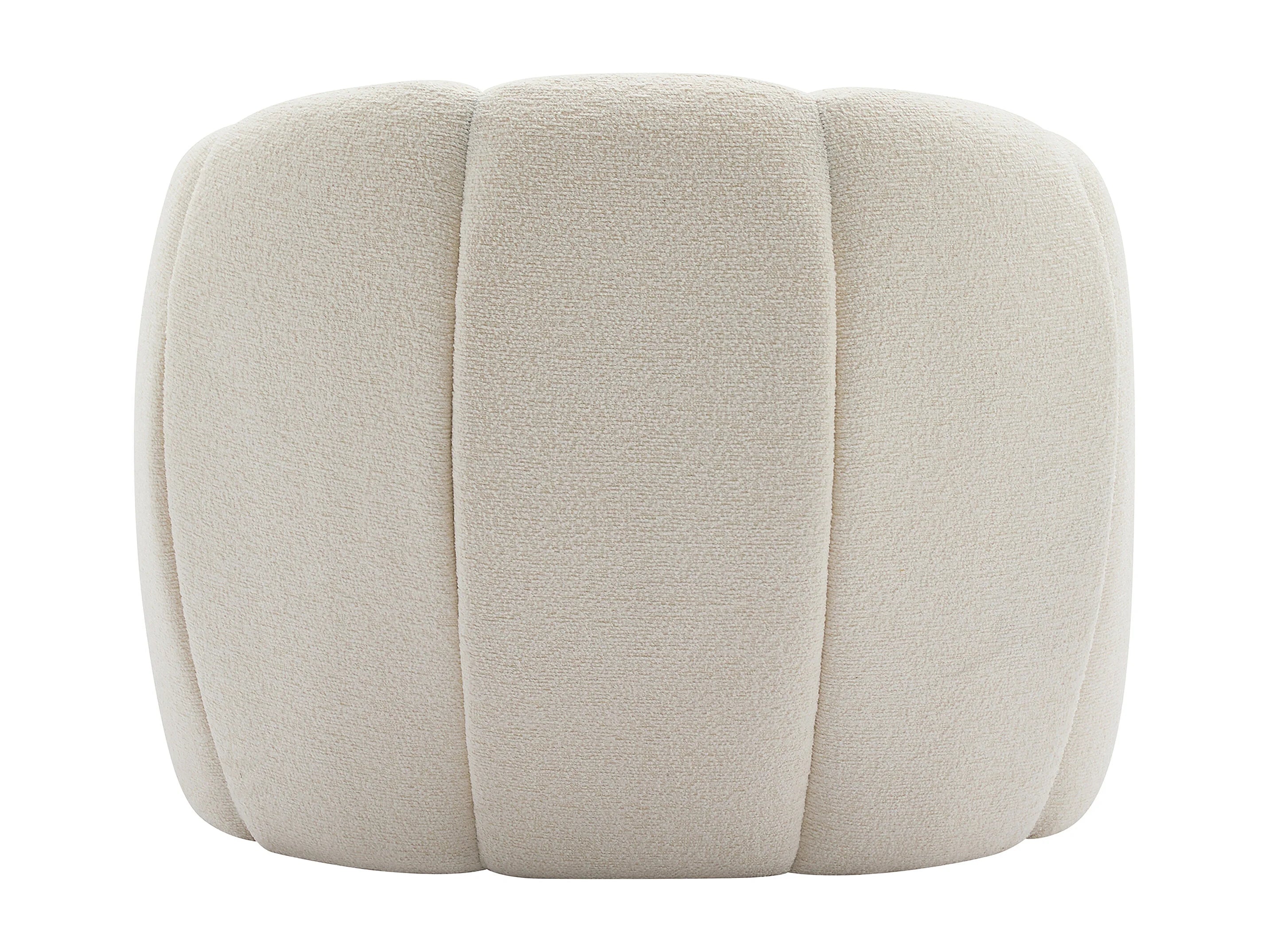 Fauteuil Arrondi Coquillage En Tissu Chenille Beige - DELIPO