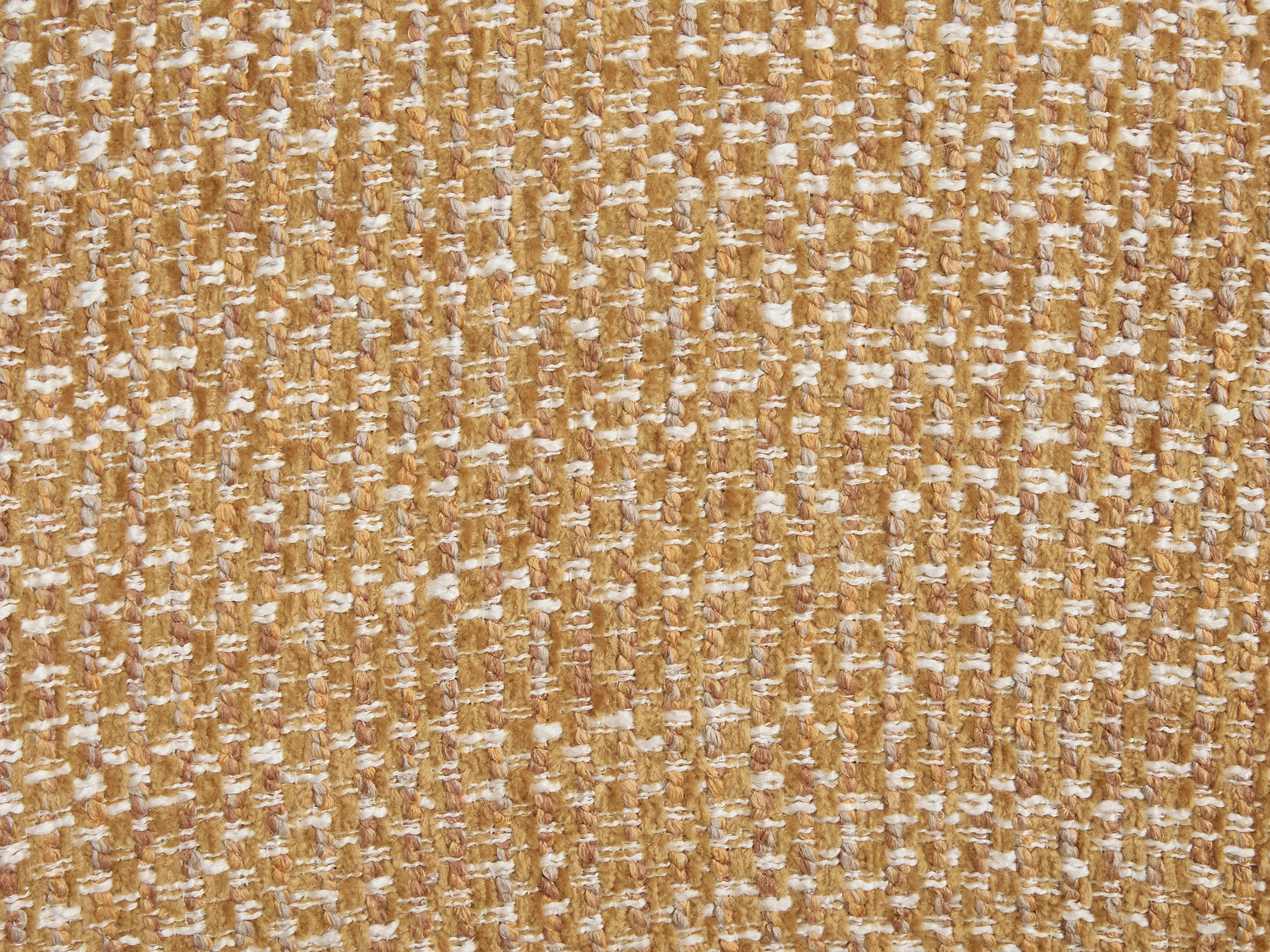 Fauteuil Arrondi Pivotant En Tissu Texturé Jaune Moutarde - NAROLIA