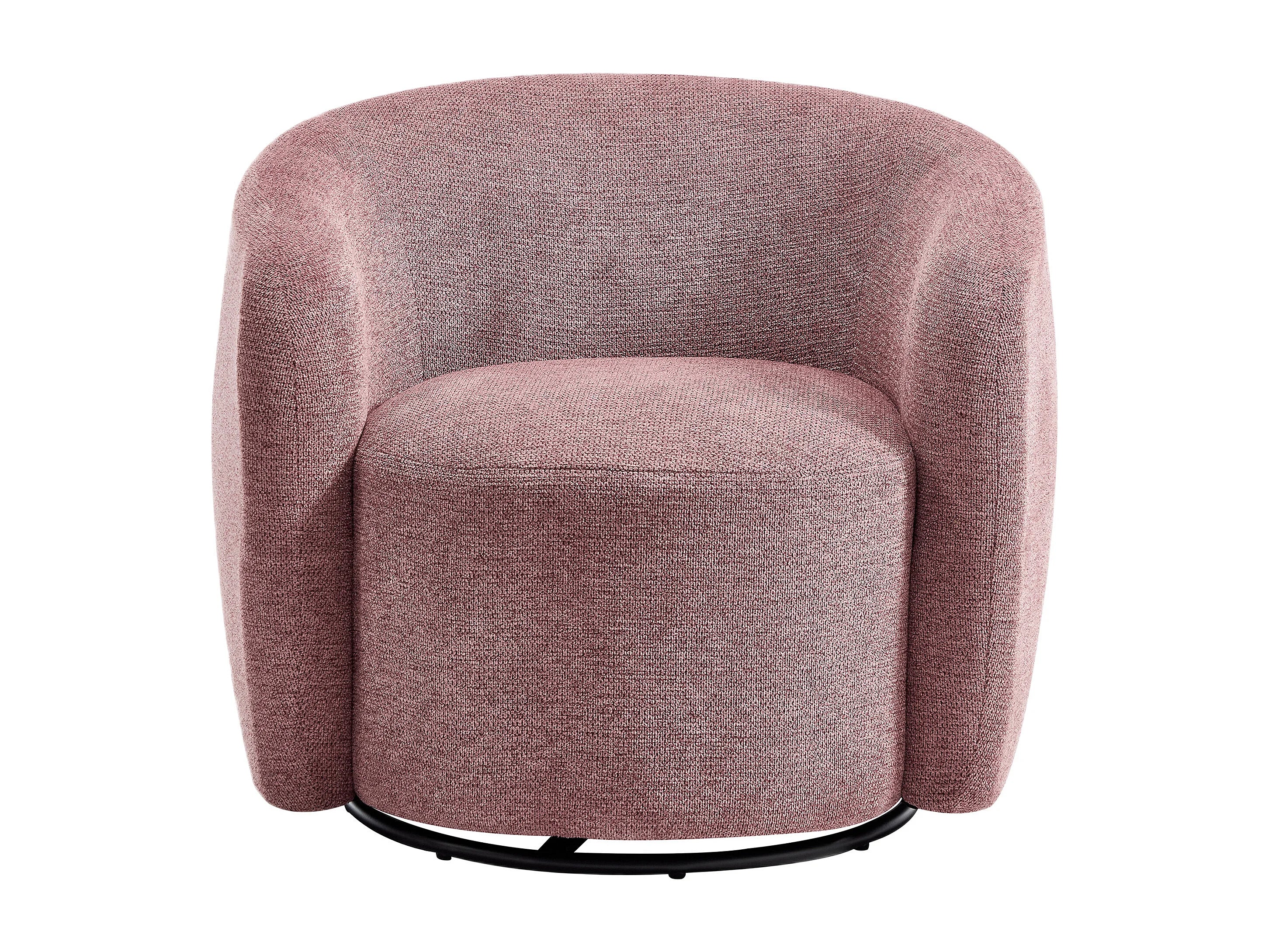 Fauteuil Arrondi En Tissu Texturé Rouge - VEREIDE