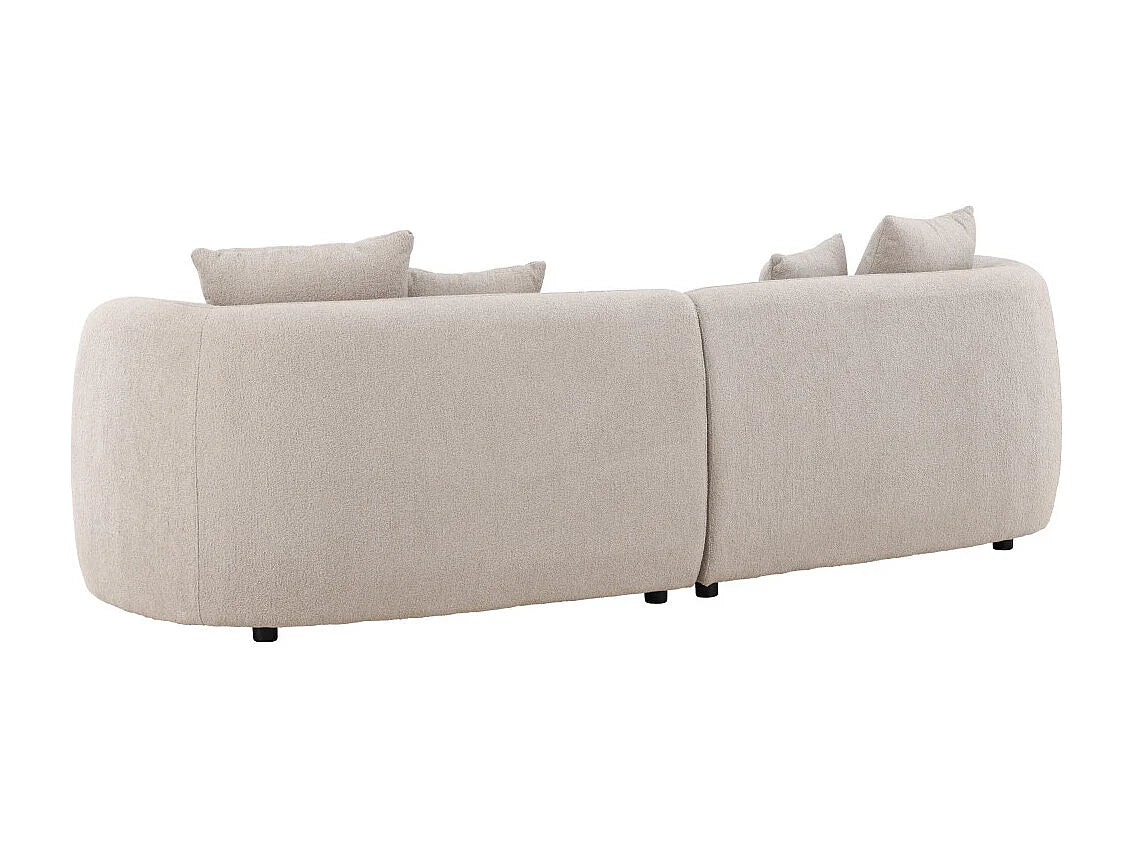 Canapé Arrondi 3 Places en Bouclette Beige - CIELO