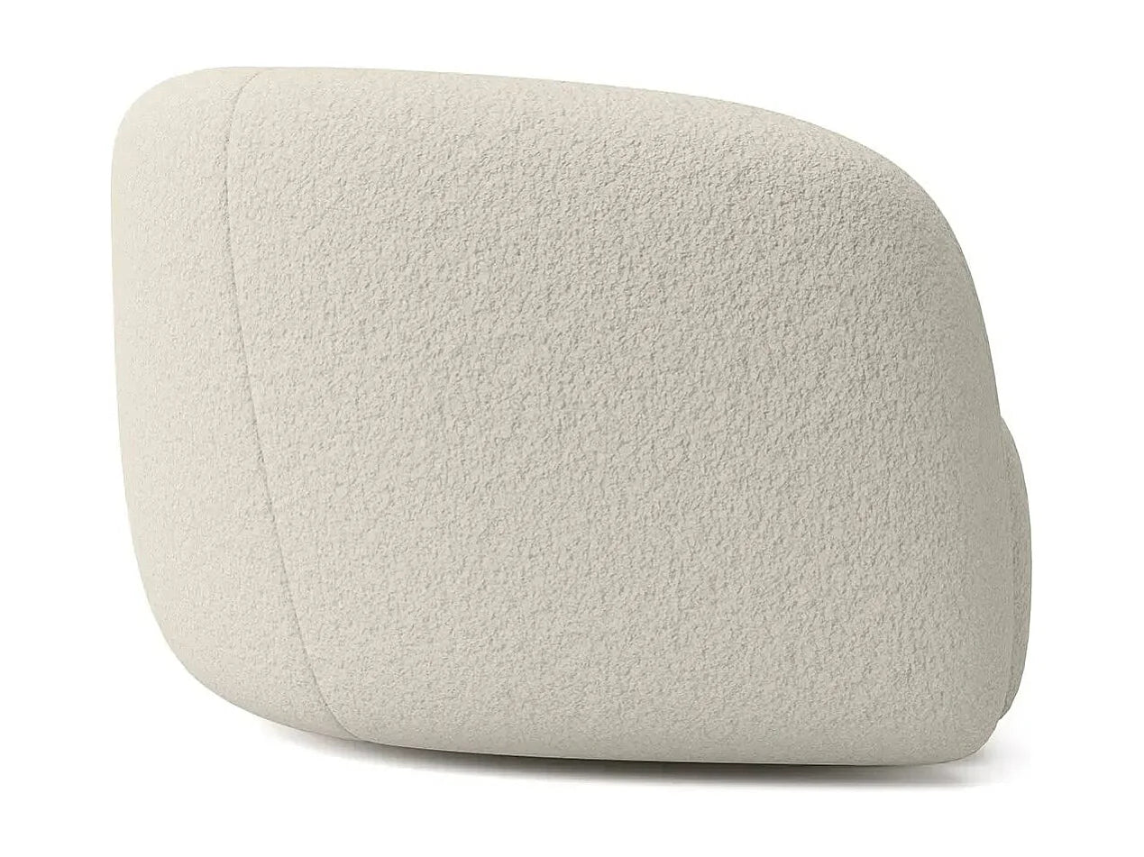 Canapé Arrondi Droit En Tissu Bouclette 3 Places Beige - BAHIA