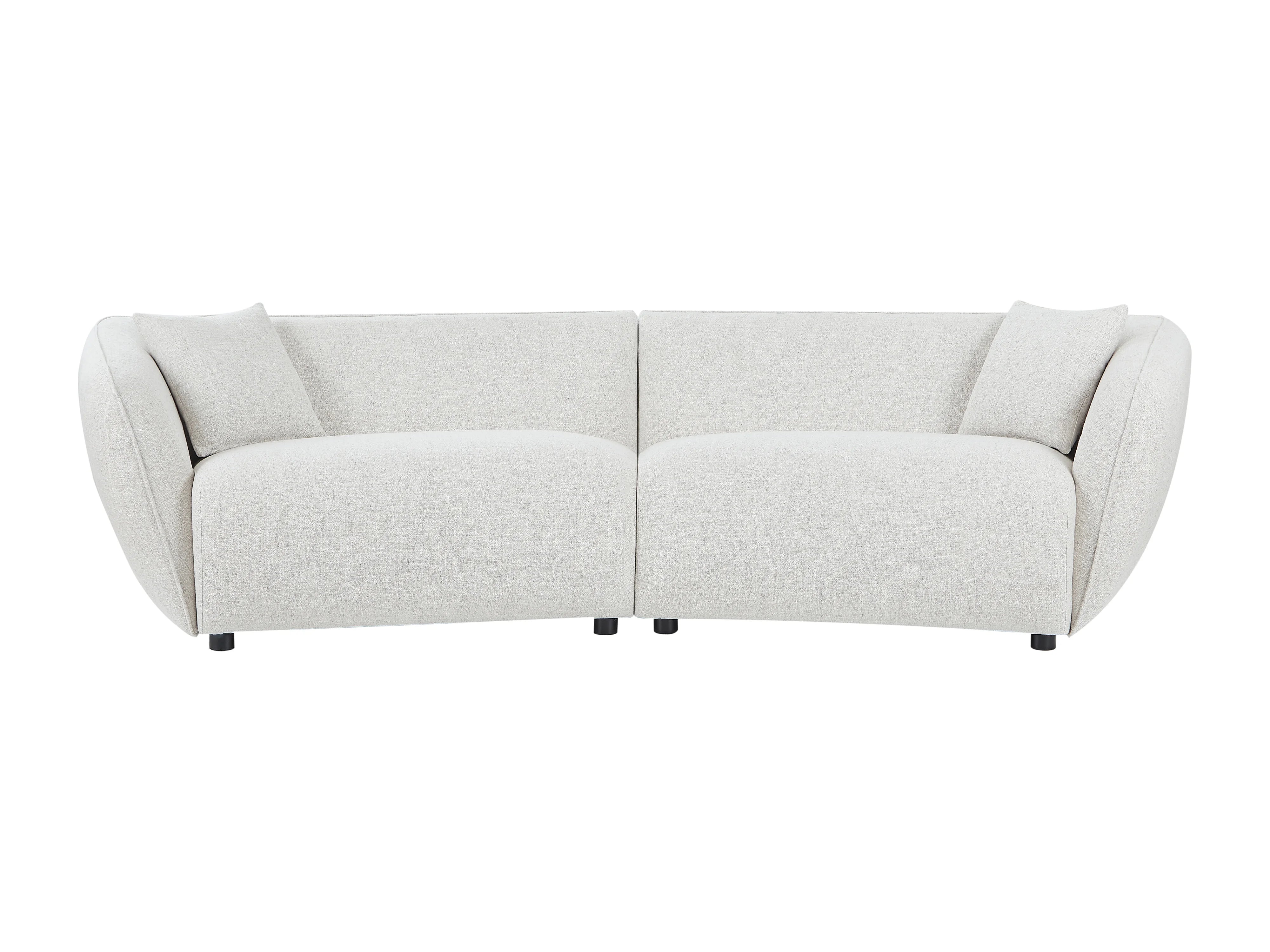 Canapé Arrondi 4 Places En Tissu Texturé Beige - LUCAMO