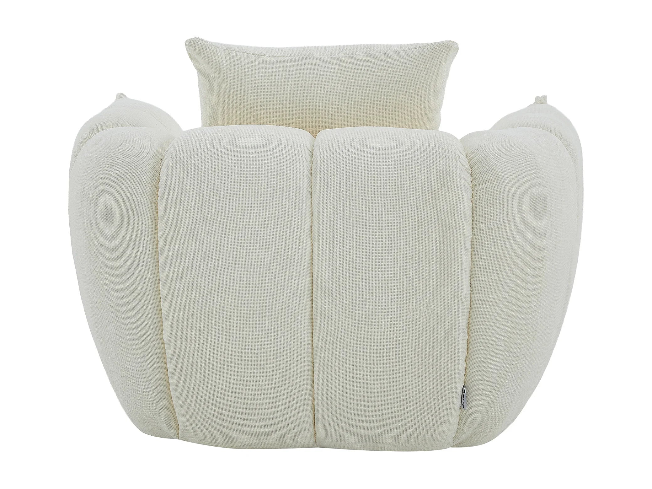 Fauteuil Arrondi Pivotant En Tissu Texturé Beige - GONOLON