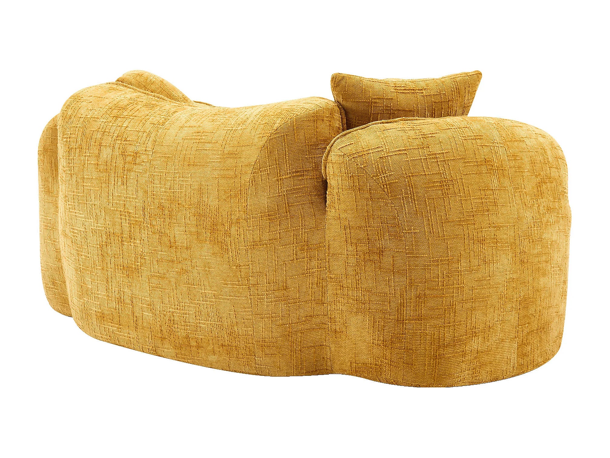 Canapé Arrondi 2 Places Design Courbe Jaune Moutarde