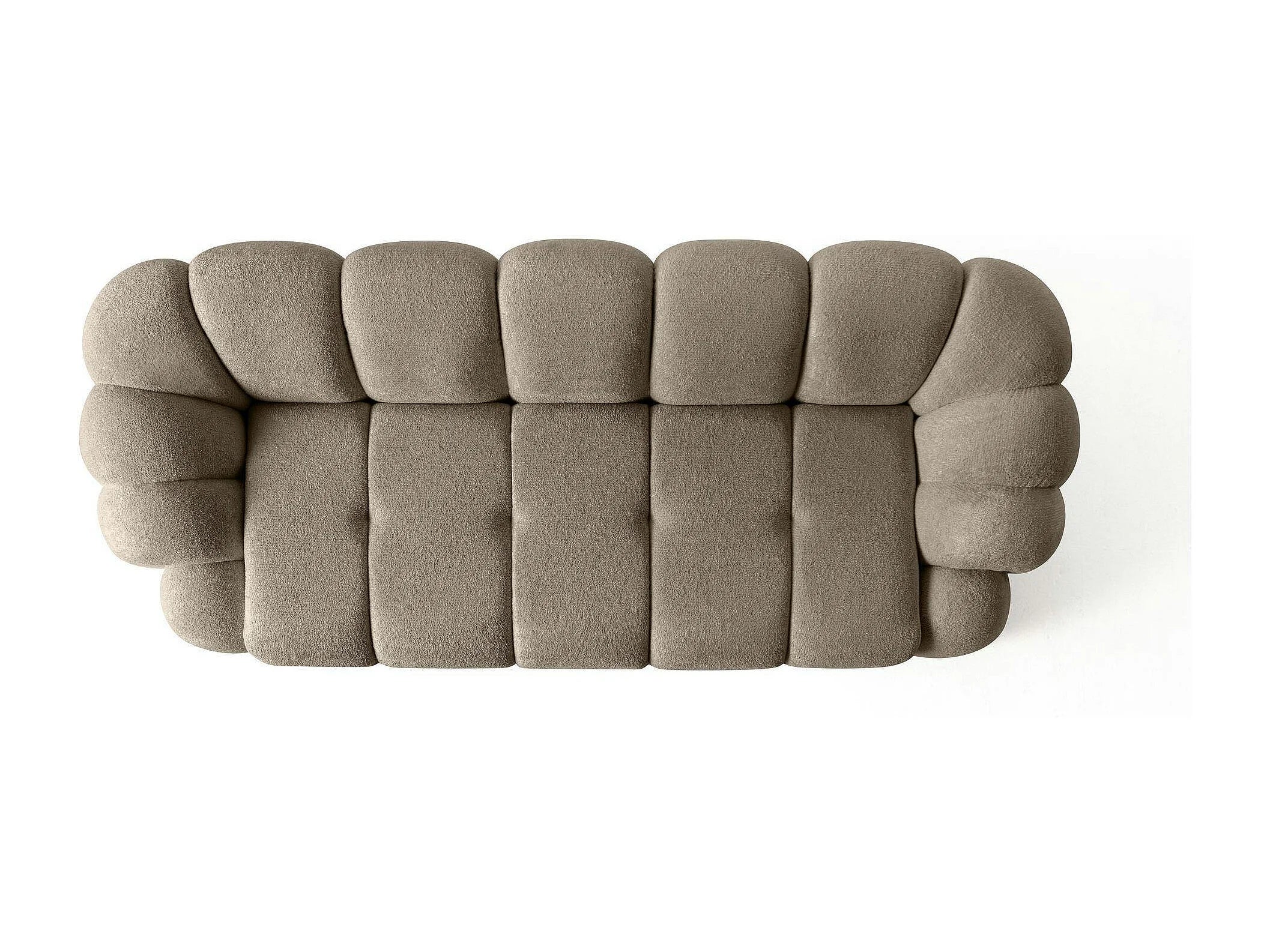 Canapé Arrondi 3 Places Taupe Design - ONDA