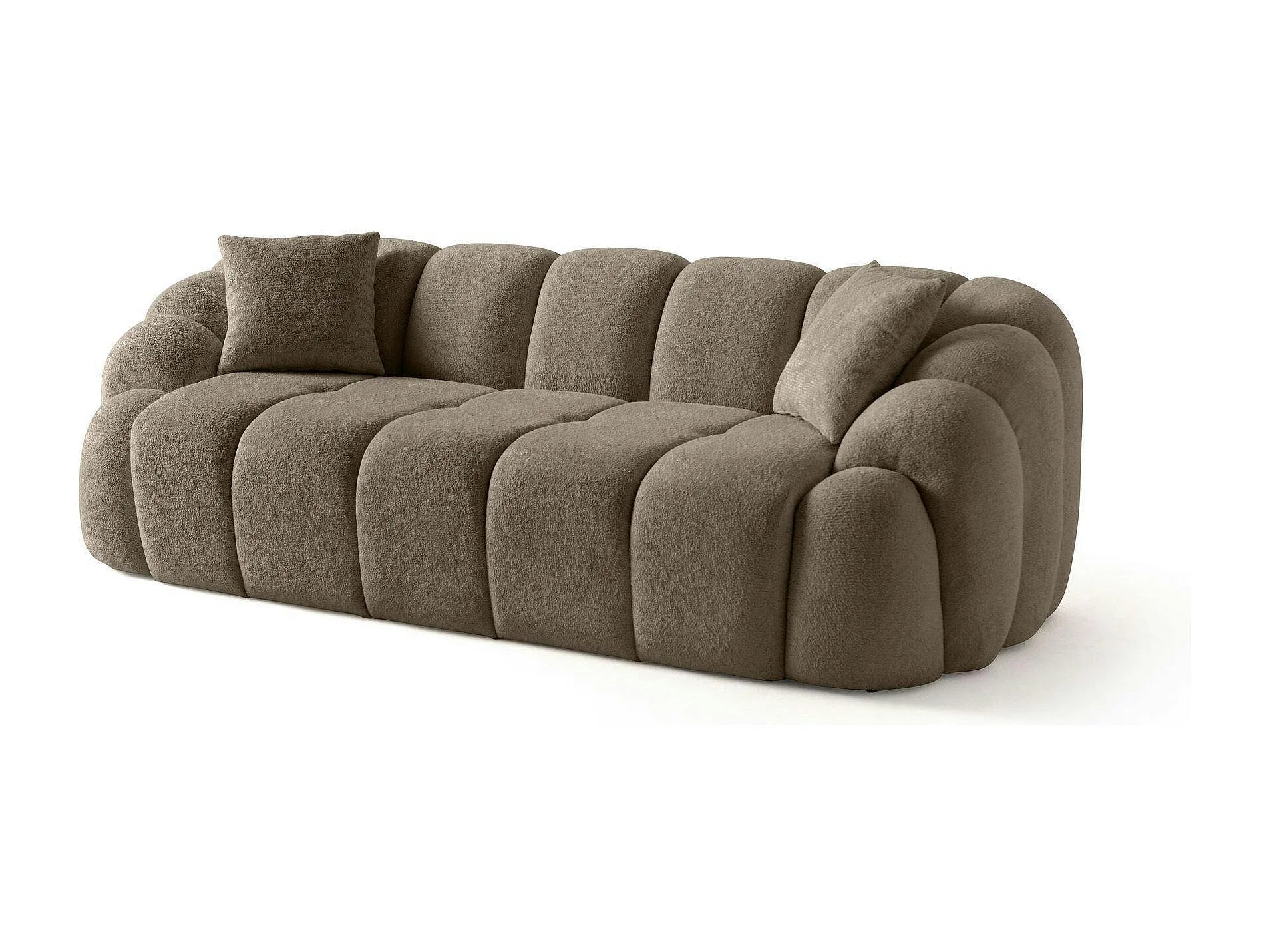 Canapé Arrondi 3 Places Taupe Design - ONDA