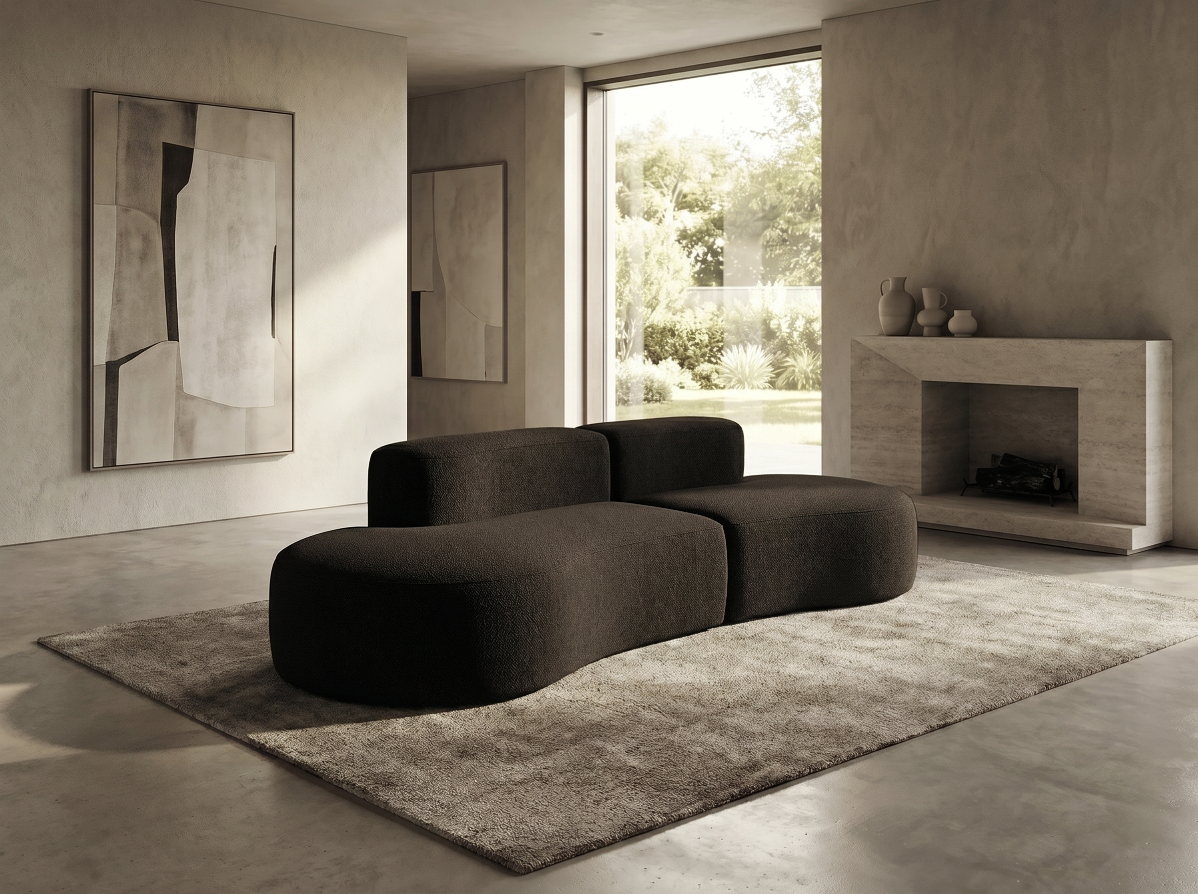 Canape Arrondi Compressé Marron