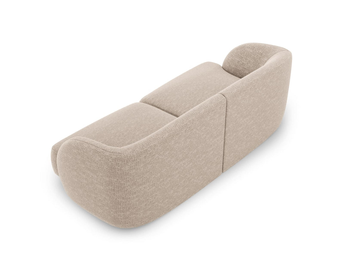 Canapé Arrondi Tissu Chenille 2 Places Beige - Miley