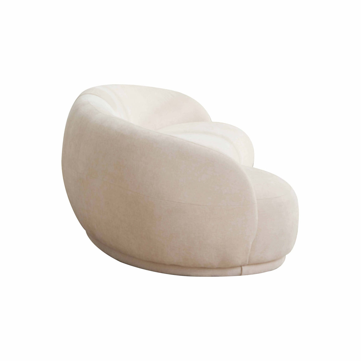 Canapé Arrondi Tissu 3 Places Beige - Harper