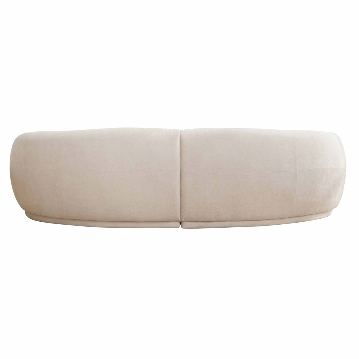 Canapé Arrondi Tissu 3 Places Beige - Harper