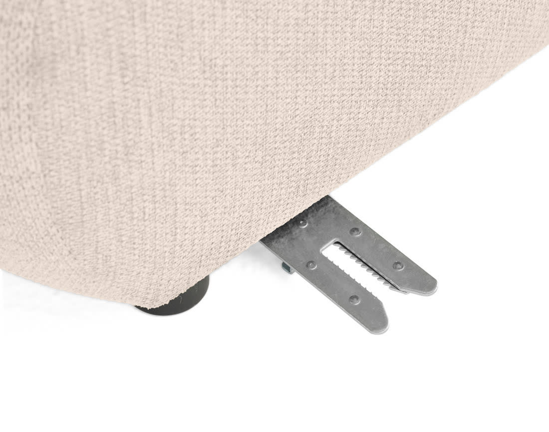 Canapé Modulable Arrondi Tissu Texturé 5 Places Beige - Debbie