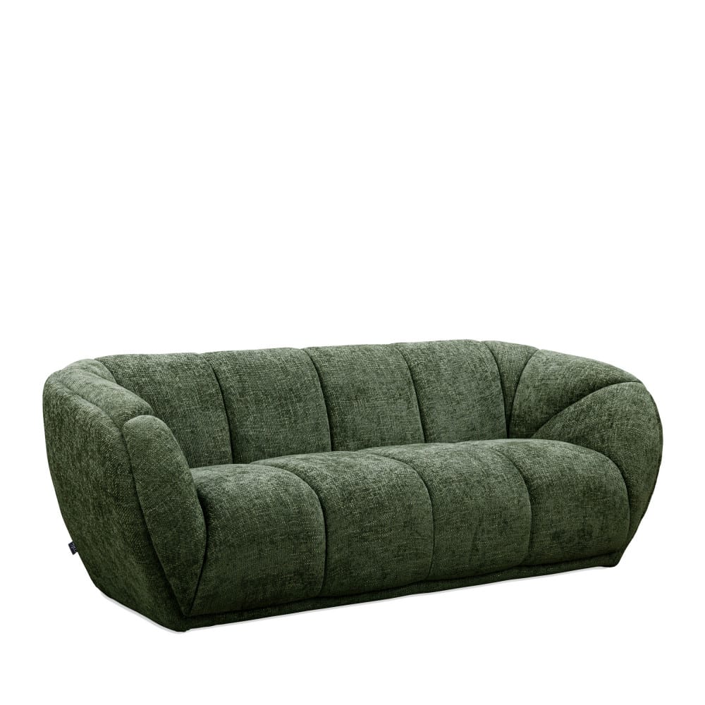 Canapé Arrondi Tissu 3 Places Vert - West