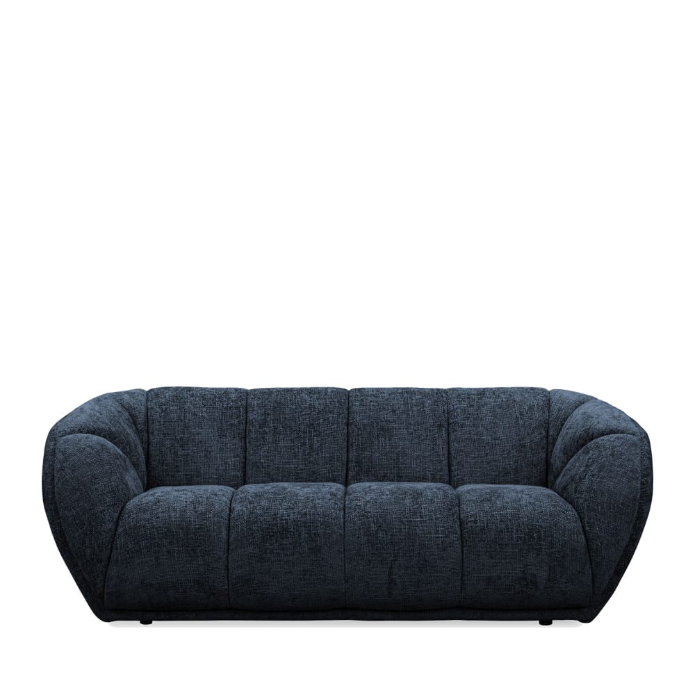 Canapé Arrondi Tissu 3 Places Bleu - West