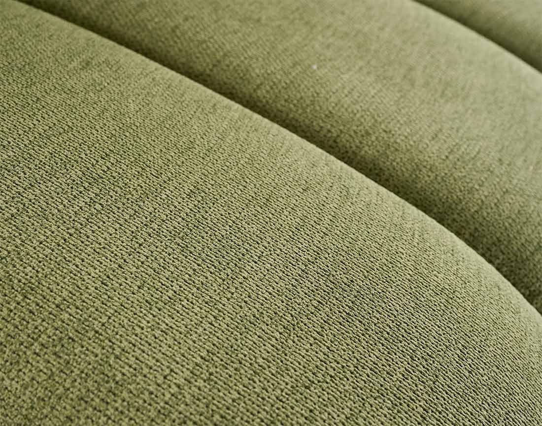 Canapé Modulable Arrondi Tissu Texturé 4 Places Vert Angle Droit - Debbie