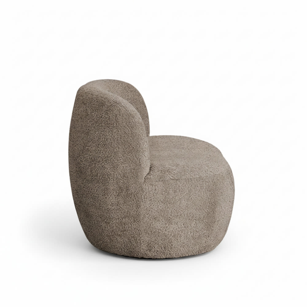 Banquette Arrondie Bouclette 2 Places Taupe - Mo