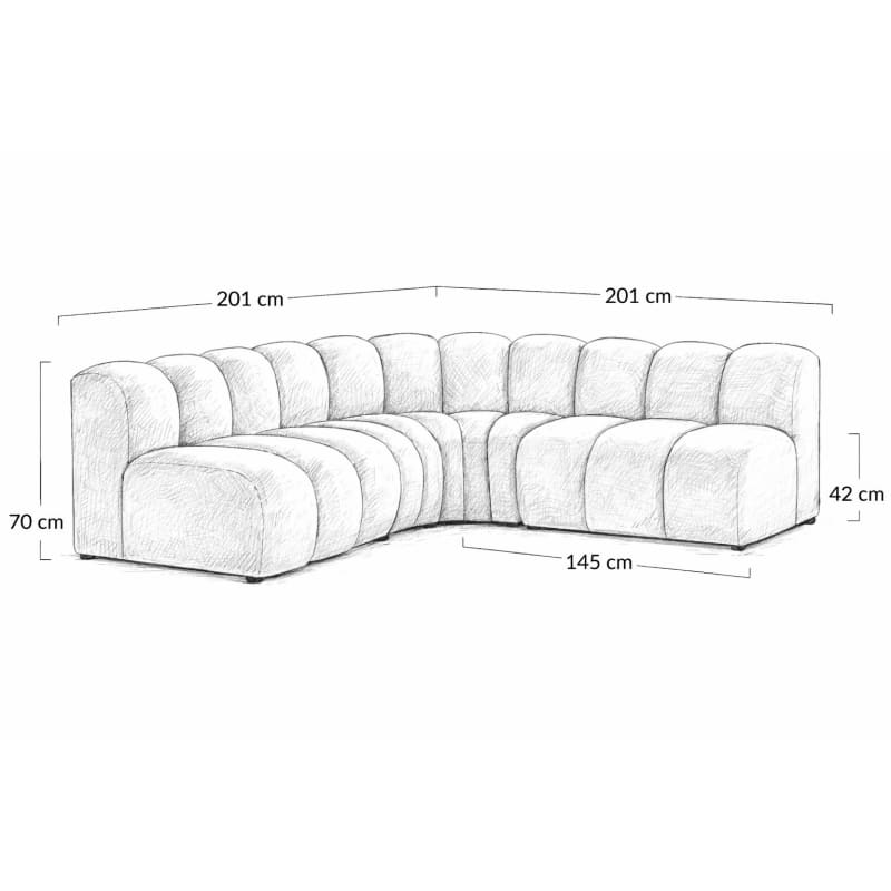 Canapé Arrondi Tissu 4 Places Beige - Grania