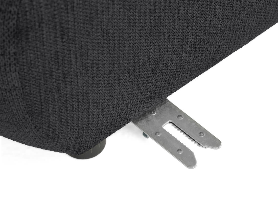 Canapé Modulable Arrondi Tissu Texturé 5 Places Noir Angle Droit - Debbie