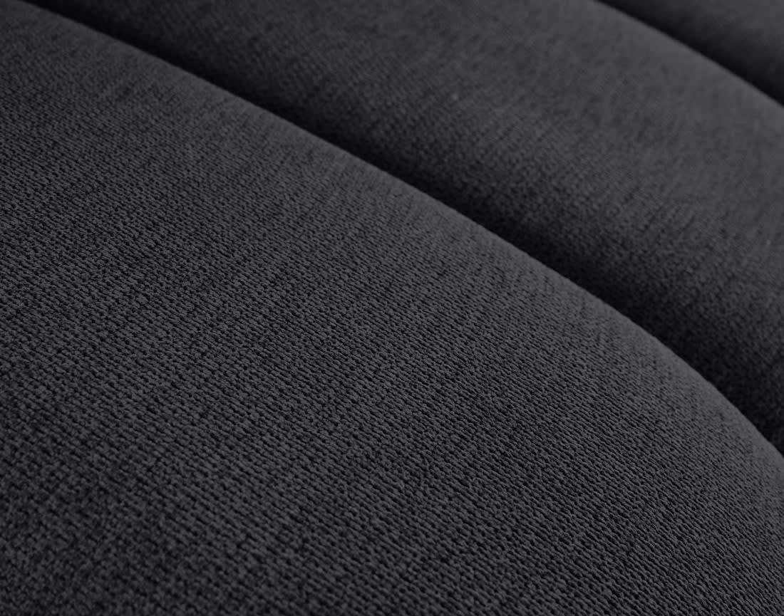 Canapé Modulable Arrondi Tissu Texturé 4 Places Noir Angle Droit - Debbie