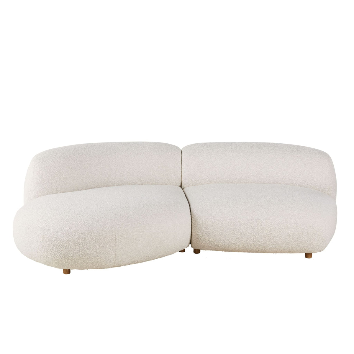 Canapé Arrondi Bouclette 4 Places Beige - Stonic