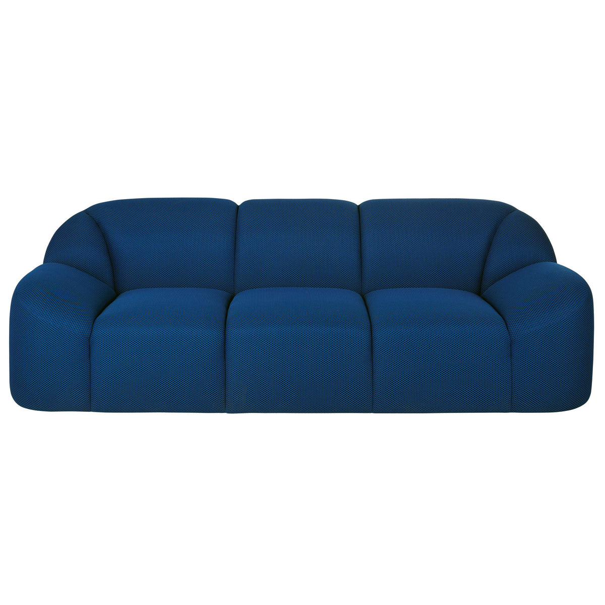 Canapé Arrondi Tissu Mailles 3D 3 Places Bleu - Play