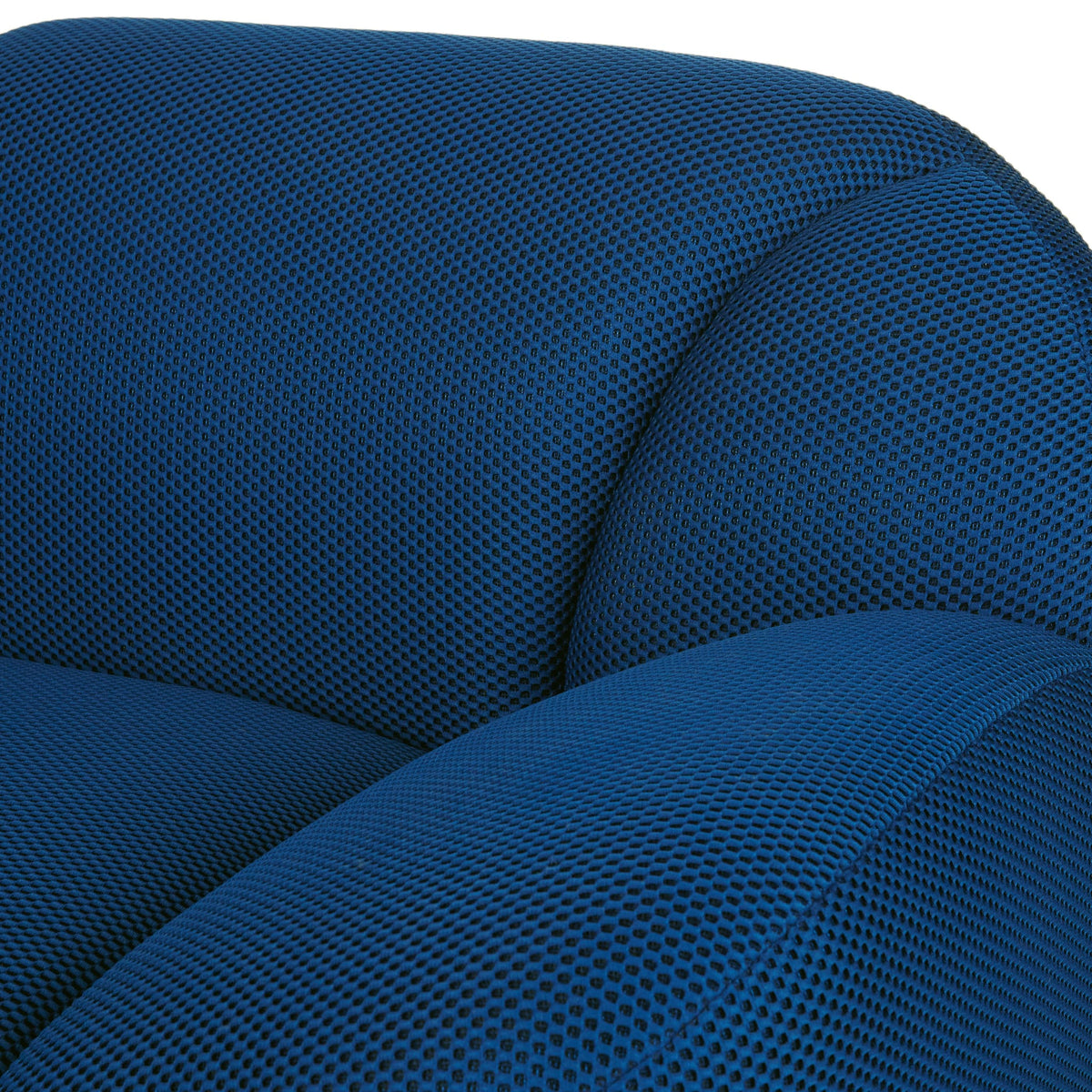 Canapé Arrondi Tissu Mailles 3D 3 Places Bleu - Play