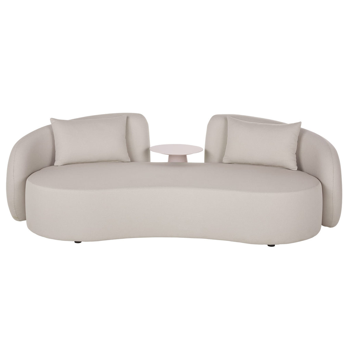 Canapé Arrondi Tissu 3 Places Gris Perle - Lotte