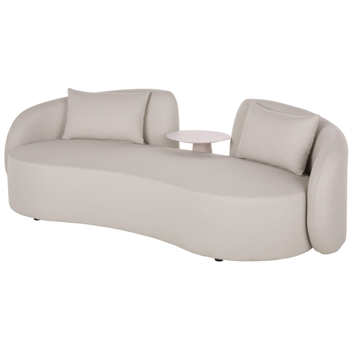 Canapé Arrondi Tissu 3 Places Gris Perle - Lotte
