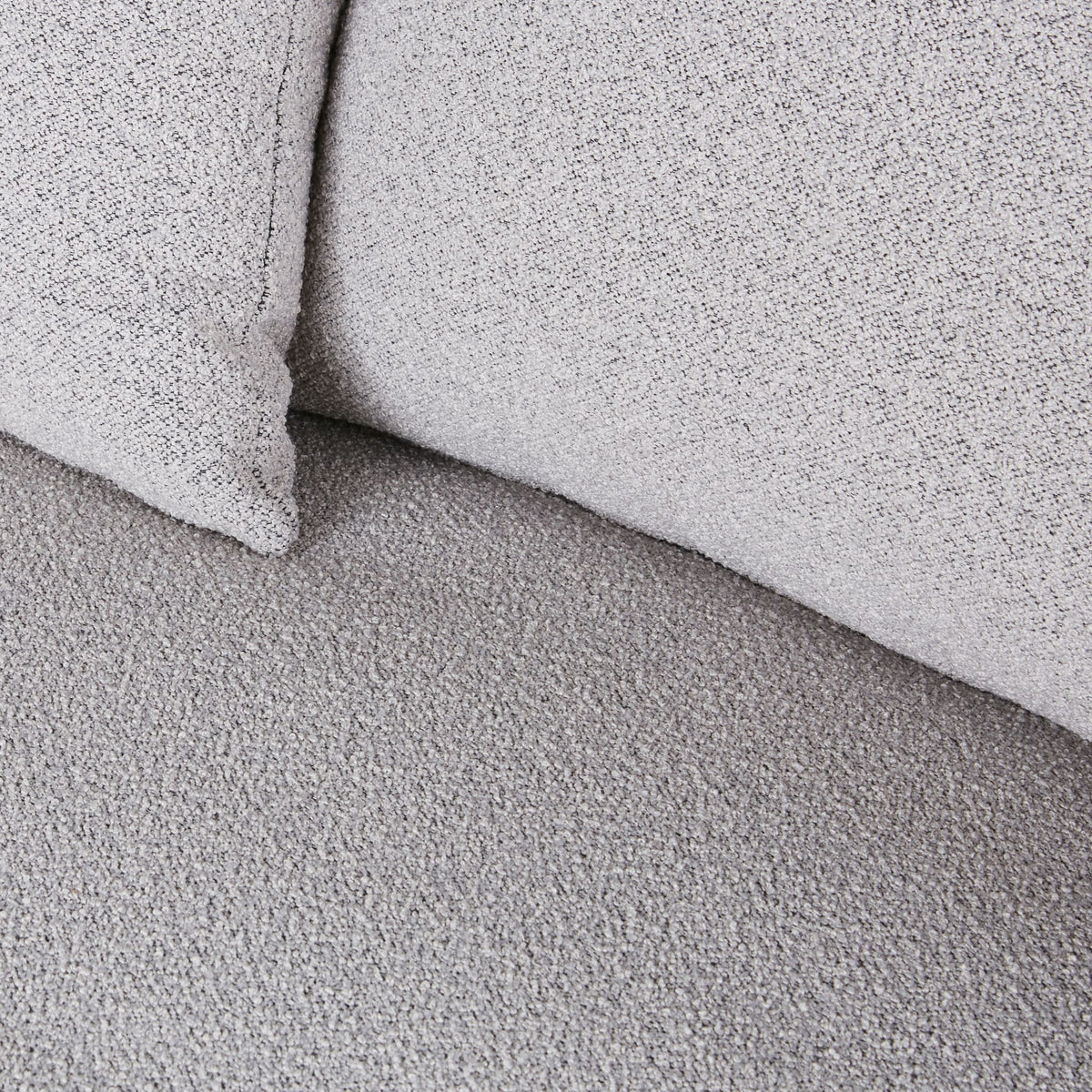 Canapé XL Arrondi Bouclette 7 Places Gris Clair Chiné - Seal