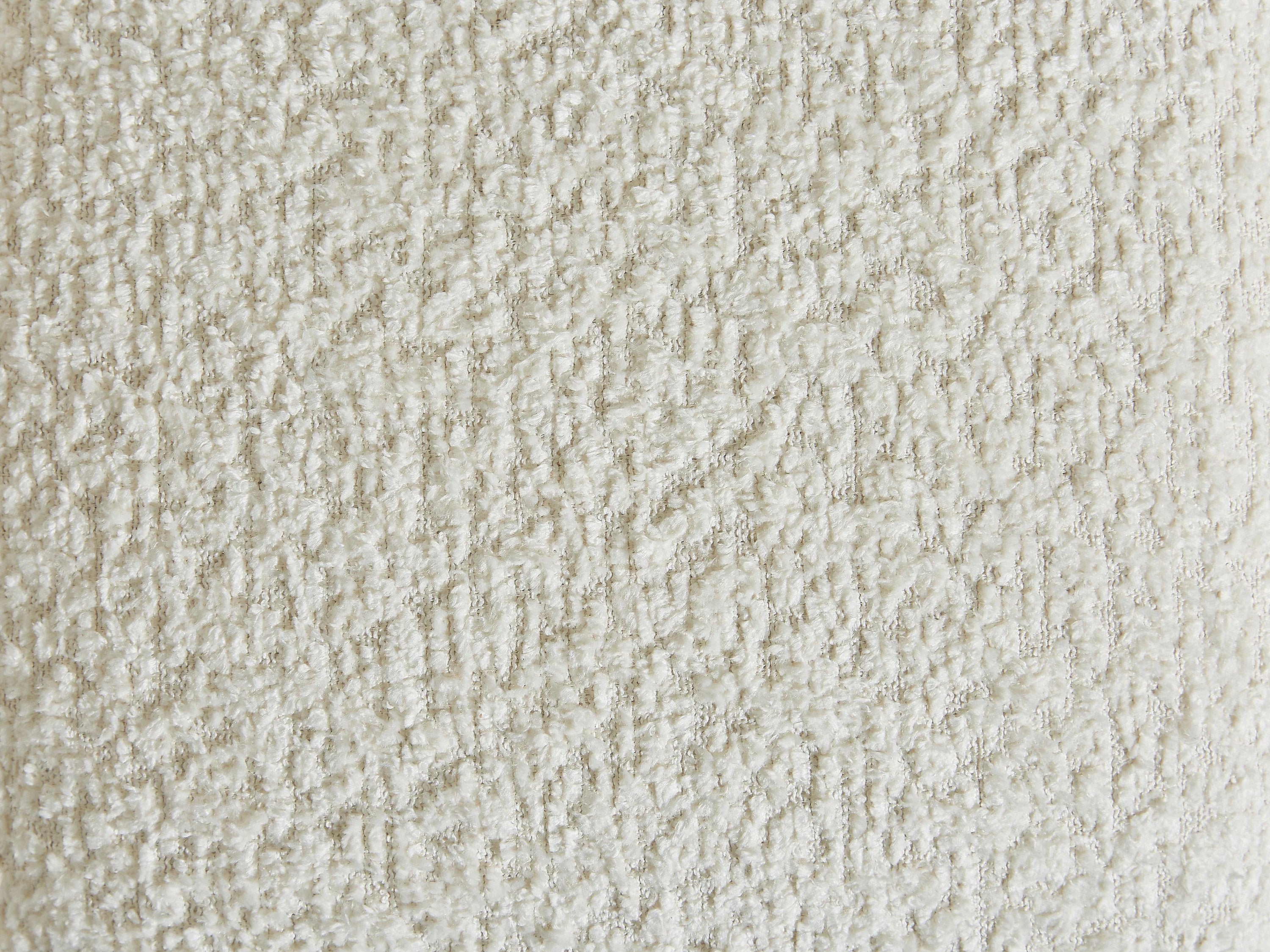 Canapé Arrondi 3 Places En Tissu Bouclette Blanc Cassé - COLIANI